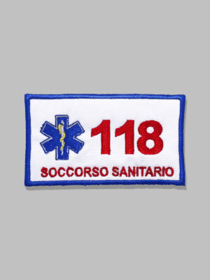 Patch ricamata "118 soccorso sanitario bianco"