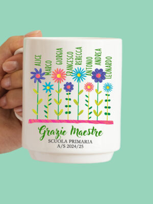 Tazza "Grazie maestra fiori"