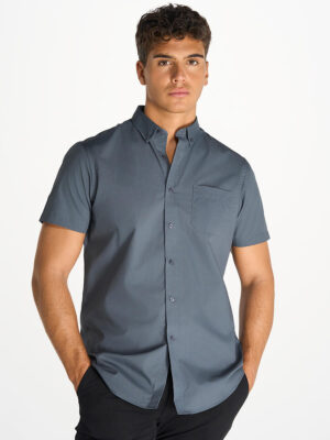 Camicia Uomo Manica Corta Popeline