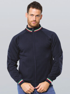 Felpa Unisex Zip Intera Premium Italia